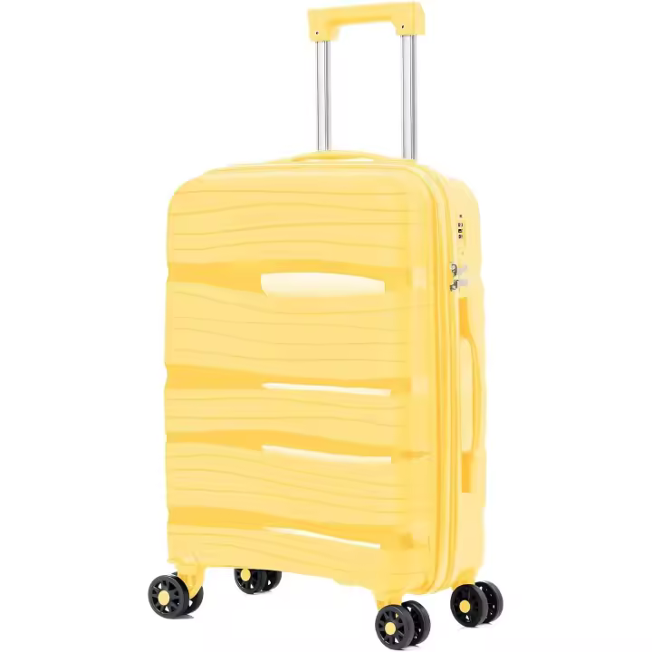 Artree | Maletas de viajes para niño y adulto color Amarillo, Equipaje de Mano, Maleta de Cabina para avión ligera y Rígida de Polipropileno con 4 Ruedas Dobles 360° y Cierre de seguridad, Maletas de Viaje varios tamaños - 1
