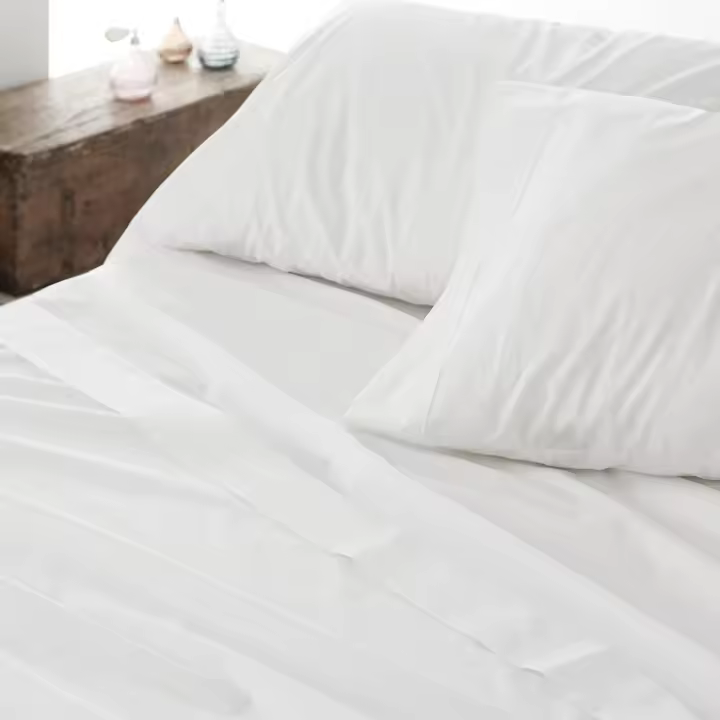JUEGO DE SÁBANAS BURRITO BLANCO PARA CAMA DE 90/ 100% ALGODÓN/ COLOR BLANCO - 1
