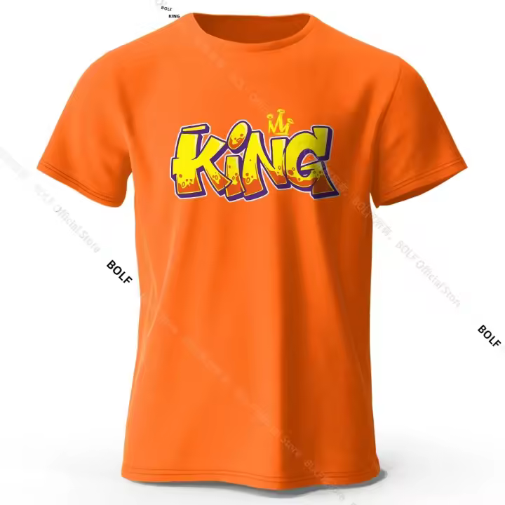 Camiseta Impresionada the KING Para Hombres 100% Algodón Talla Grande Estilo Callejero Premium Camisetas De Verano Para Mujeres - 1