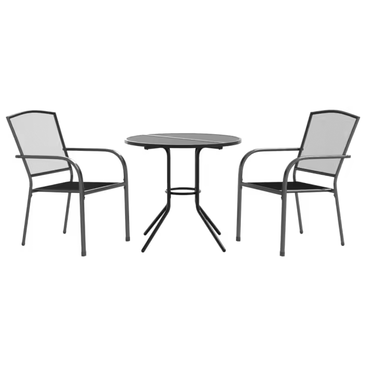 VidaXL Conjunto de jardín Hills 2 sillas + mesa gris - 1