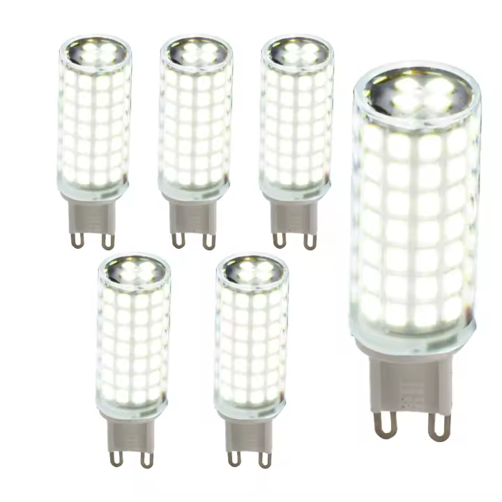 ALPINALUZ Paquete de 6 Bombillas LED G9 tubular 220-240V AC - 6W - 1
