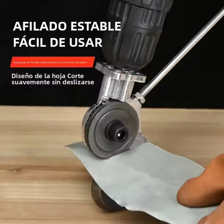 Kit De Corte De Hojas De Metal Con Cortador De Acero Y Titanio Para Taladro Eléctrico Herramienta De Adaptador Y Punzón Fila De Hojas Sujeta Con Plástico - 1