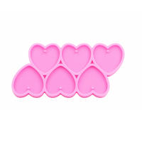 Molde De Silicona Para Joyería DIY En Forma De Corazón Brillante GJ-226 Para Llaveros Pendantes Y Collares Accesorios De Joyería - details 2