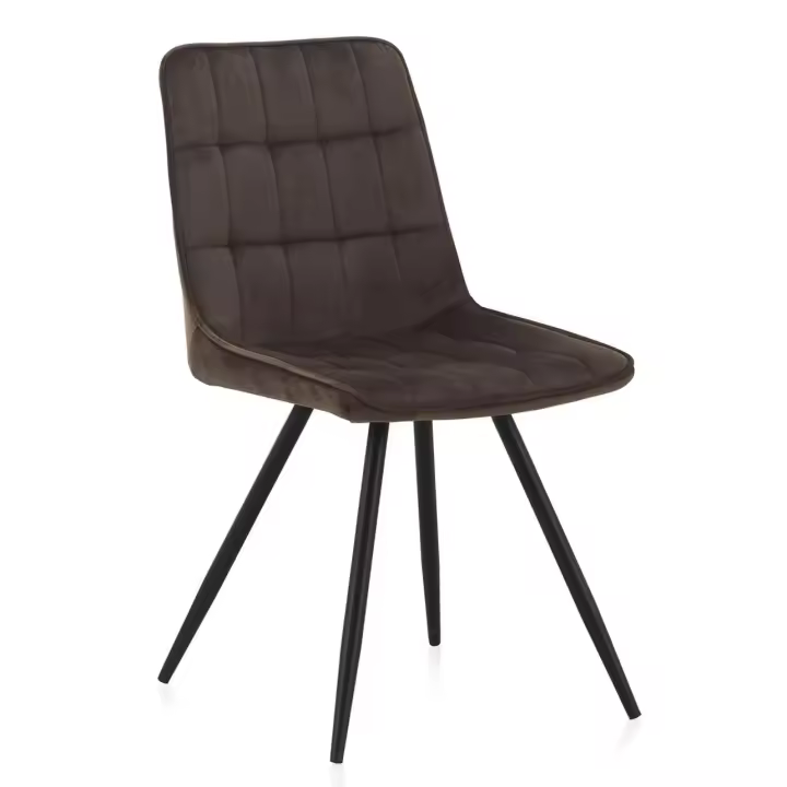 Set 2 Sillas Tapizadas Terciopelo Marrón, Patas Metal Negro El mejor complemento para tu hogar. Fijalo - 1