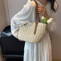 Bolso De Hombro Para Mujer Casual De Rotura Gran Capacidad Tejido De Paja De Verano Bolso De Playa Bolso De Viaje Para Dama - details 4