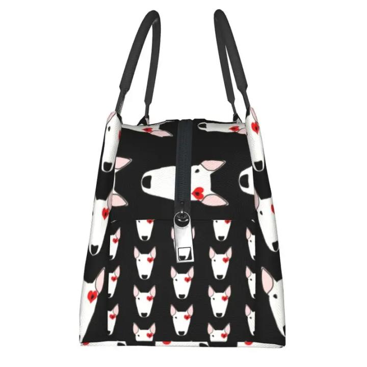 Valentine Bully Dog Resuable Lunch Boxes for Bull Terrier Puppy Thermal Cooler Food Insulated Lunch Bag Travel Pinic Container