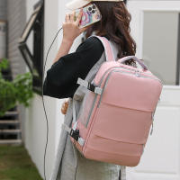 Mochila De Viaje Para Mujer Impermeable Con USB Capacidad Para Laptop Bolsa De Zapatillas Con Correa De Equipaje XA337C - details 10