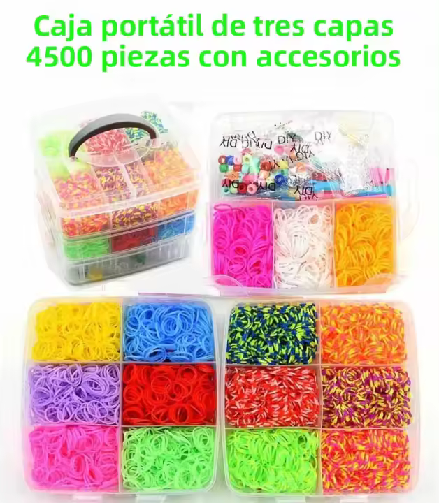 Kit De Manualidades Para Niñas Con Herramientas Para Tejer Con Cinturones De Goma DIY Herramienta De Loom Para Crear Pulseras Y Arte Elástico - 1