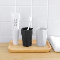 Juego De Copas Para Cepillo De Dientes De 300ML Para Baño Accesorios De Cocina Plástico Blanco Conjunto De Viaje Para Parejas - details 2