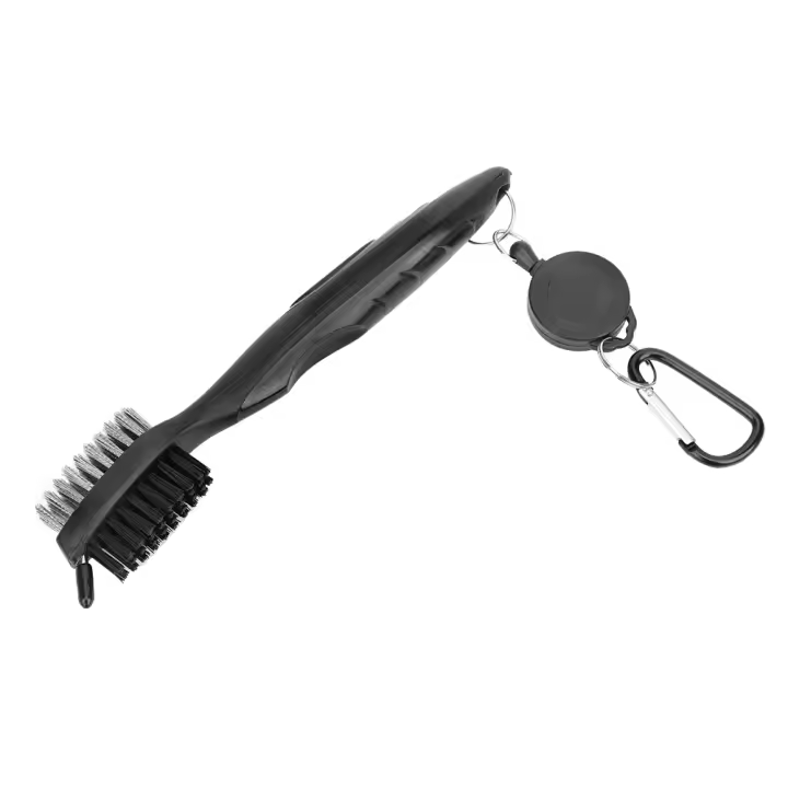 Palos de golf con herramienta de Limpieza de Cerdas Dobles de Maple y Nailon Negro - 1