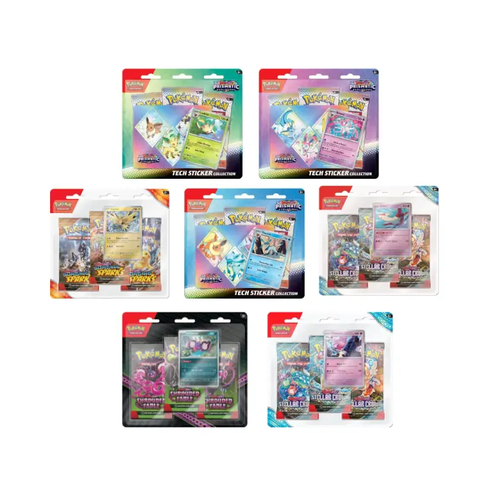 Cartas Pokemon Prismatic Evolutions | Surging Sparks | Stellar Crown | Twilight Masquerade | Shrouded Fable | Varios Modelos Pack Blister - 1