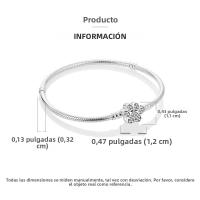 Pulsera De Plata Esterlina 925 Para Mujer Con Encantos De Corazón Llave Clover De Cuatro Hojas Cadena De Serpiente Pulsera Original DIY Joyería - details 19