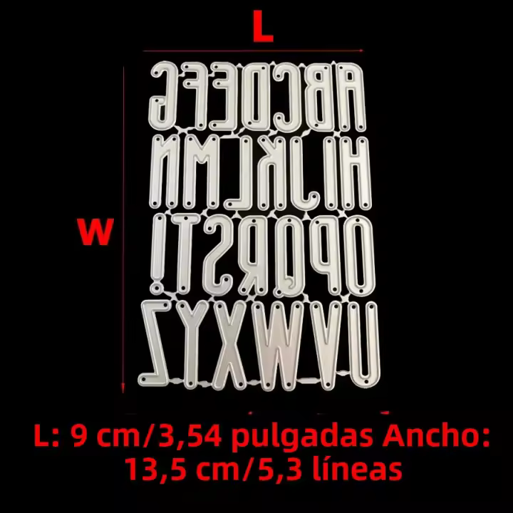 Cortadores De Letras A-Z Para Manualidades DIY Álbumes De Fotos Tarjetas Y Artesanía Corte De Metal Color Plateado Blanco - 1