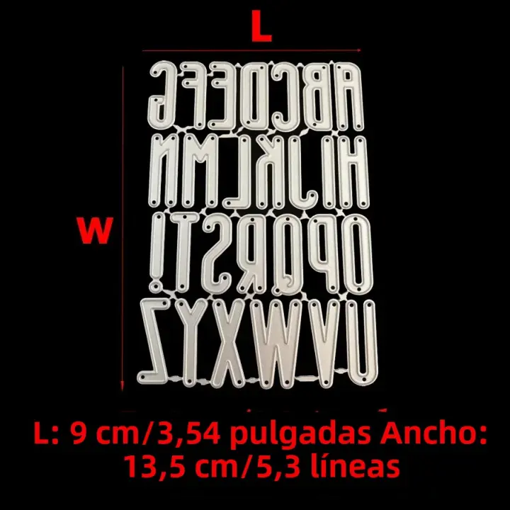 Cortadores De Letras A-Z Para Manualidades DIY Álbumes De Fotos Tarjetas Y Artesanía Corte De Metal Color Plateado Blanco - 1