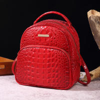 Mochila De Lujo Con Patrón De Cocodrilo Vintage Viaje Clásico Preppy Escuela Mochila De Día Para Mujer Material PU - details 23