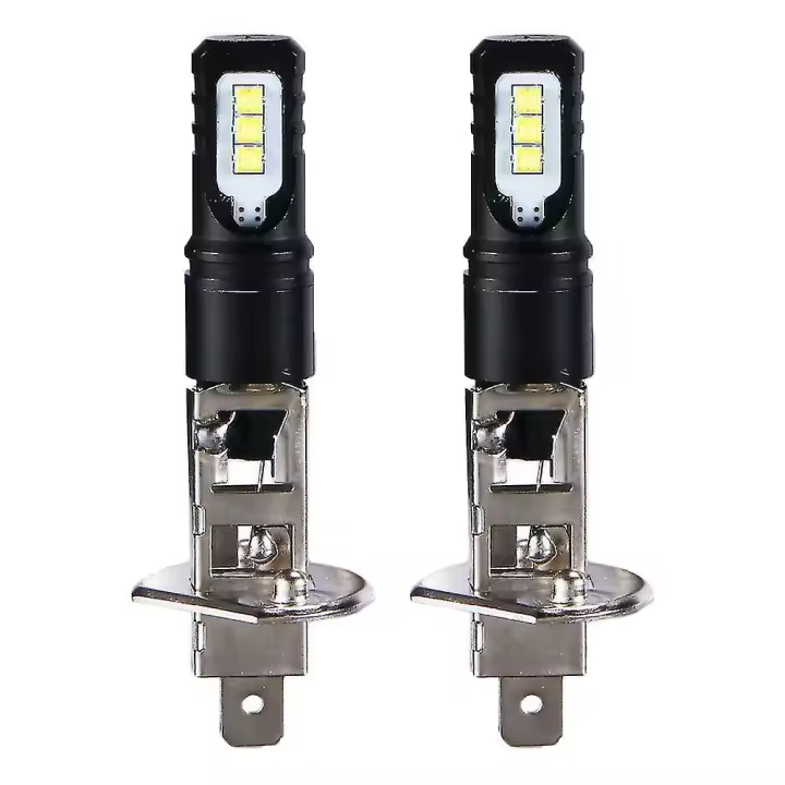 2x H1 6000K Super Brillante Blanco 6000lm DRL LED Headlight Kit de Alta Haze - 1