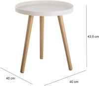 Unimasa - MIRAMAX - Mesita Auxiliar de Polipropileno Moderna Blanca - 43x40x40 Cm - Decorar Salón, Comedor, Habitación y Oficina - details 0