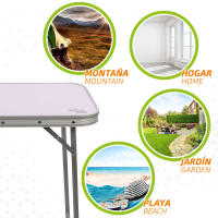AKTIVE Mesa camping plegable, Mesa ligera, patas plegables, medidas 60x40x50 cm, madera MDF, estructura de acero, color malva, asa de transporte (52870) CALIDAD DE CONFIANZA OFICIAL GARANTIZADO - details 5