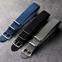 Nueva Correa De Reloj De Nylon Con Ribbed 18mm 20mm 22mm Accesorios Para Relojes Militares Pulseras De Fabricante Unisex - details 2