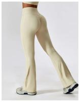 Pantalones De Yoga Para Mujer Cintura Alta Flared Transpirables Pantalones Deportivos Para Gimnasio Y Correr Talla Verdadera - details 1