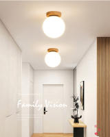Lámpara De Techo LED IRALAN E27 Sencilla De Vidrio Y Madera Moderna Nórdica Para Decoración De Habitaciones Y Casas Luz De Cristal De Bolita - details 2