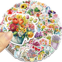 50PCS Pegatinas De Graffiti Florales Variadas Para Regalos De San Valentín Aniversarios Decoración De Teléfonos Móviles Patinetas Cuaderno - details 1