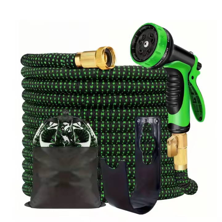 Garden Expandable Hose Conectores Metálicos Doble Final 10 Funciones Regulables Gun De Agua Jardín Riego Sistema - 1