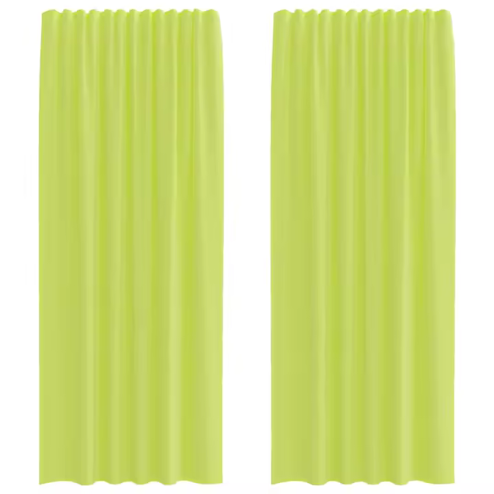 vidaXL Cortinas de gasa con bolsillos para varillas 2 uds. verde - 1