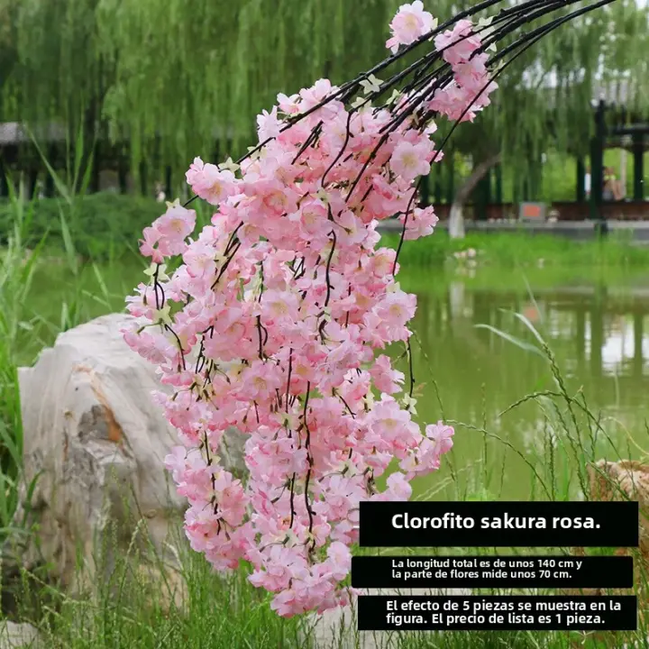 Vine De Cerezo Artificial De 140CM En Seda Para Decoración De Hogar Boda Jardín Fiesta Tienda Navidad Lujo Flor Falsa De Cerezo - 1