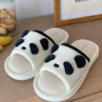 Nuevos Pantuflas De Mujer Con Diseño De Panda Moda Algodón Hemp Cómodo Casual Colores Mixtos Suela De PVC Para El Hogar - details 5