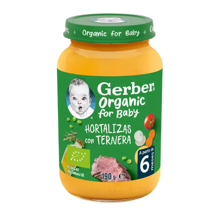 Gerber Organic Hortalizas Con Ternera 1 Tarrito 190 G - 1