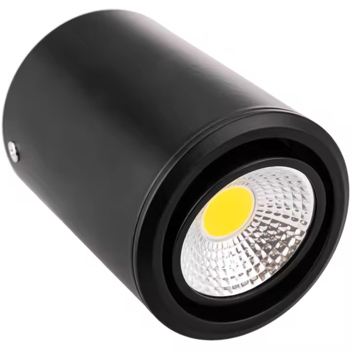 Foco LED de superficie Lámpara COB 5W 220VAC 3000K negra 75mm orientable - BeMatik - 1