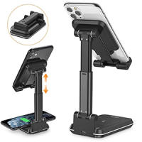 TEMCO Soporte de teléfono de carga inalámbrica, Soporte plegable 2 en 1 para teléfono celular y tableta, Cargador doble, carga inalámbrica de 10 W máxima habilitada para Qi, soporte de metal ajustable para teléfono compatible con iPhone 13/Pro/XR, etc - details 3