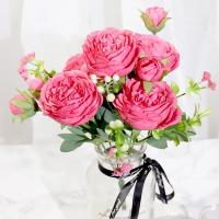 Flores Artificiales De Seda Blanca Peonía DociDaci Para Decoración De Hogar Y Vaso Arreglo De Boda Accesorios De Fiesta Navidad Wreath - details 6