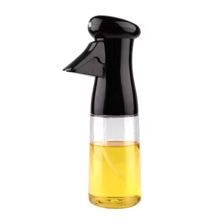 Botella De Aceite De Oliva Para Cocina Transparente Negra Dispensador De Aceite Para Barbacoa Y Fitness Ecológico PC - 1