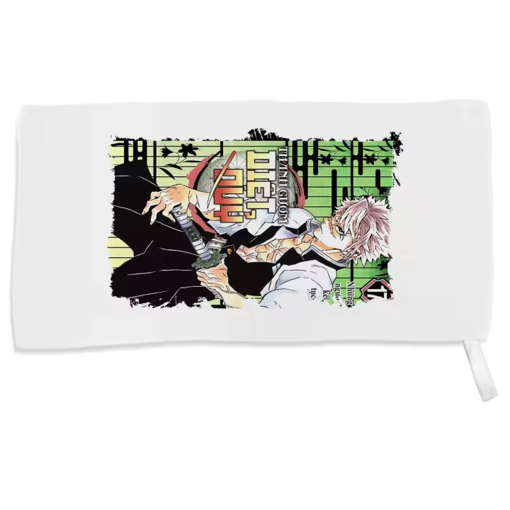 MERCHANDMANIA TOALLA PEQUEÑA ABSORBENTE kimetsu no yaiba pilar viento Sanemi Shinazugawa temporada 4 suave personalizada con cinta elastica - 1