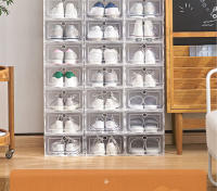SOMY Organizador de Zapatos de Plástico Transparente Engrosado Caja de Almacenamiento Plegable de 6pcs - details 1