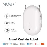 MOES Robot De Cortina Inteligente ZigBee Tuya Control Remoto Por App Compatible Con Alexa Y GoogleHome Sensor De Luz Automático Aperturador Y Cerrador - details 0