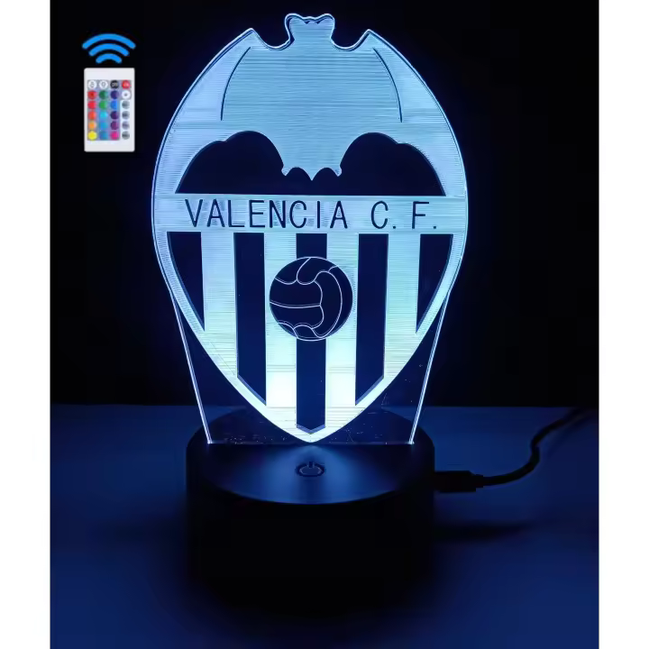 Lámpara Valencia futbol regalo para amigos, familiares, niños 16 colores mando a distanica - 1