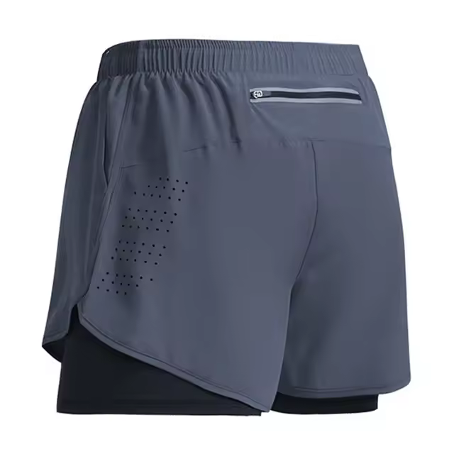 Shorts Deportivos Para Hombre 2 En 1 Verano Entrenamiento Playa Running Gimnasio Ropa Casual Estilo Regular Cintura Media - 1