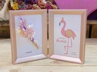 Porta fotos doble con ramo de flores preservadas para regalos de padres abuela madrina bebes madre amigas ramos artesanales de flores preservadas - details 3