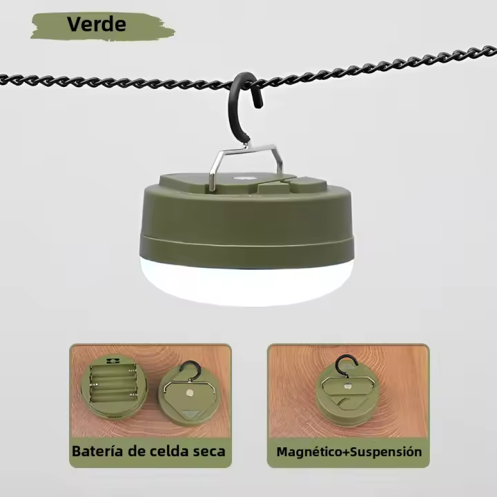 Lámpara De Camping Portátil LED Multicolor Impermeable Luz De Emergencia Con Fuente De Alimentación De Batería Mini Para Exteriores - 1