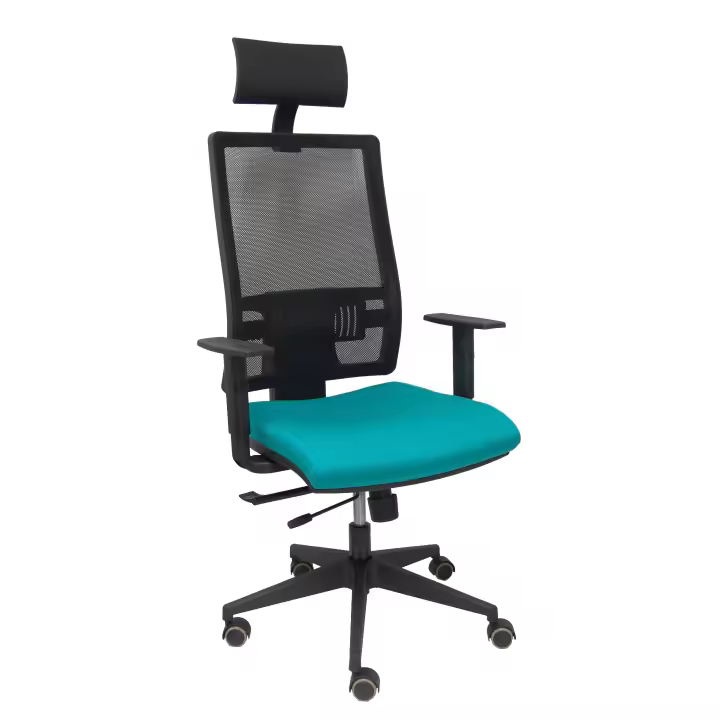 Piqueras Y Crespo Silla de Oficina Ergonómica con Brazos Regulables y Cabecero Fijo en Turquesa - 1