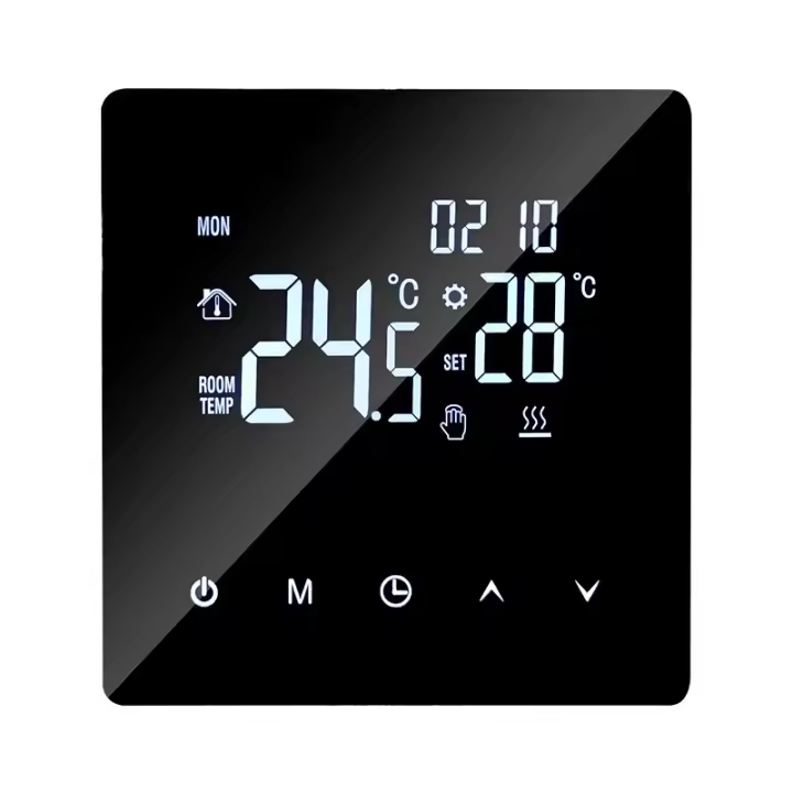 Termostato de pared para Caldera de gas, control De Temp inteligente, Programmable, 3A, Negro - 1