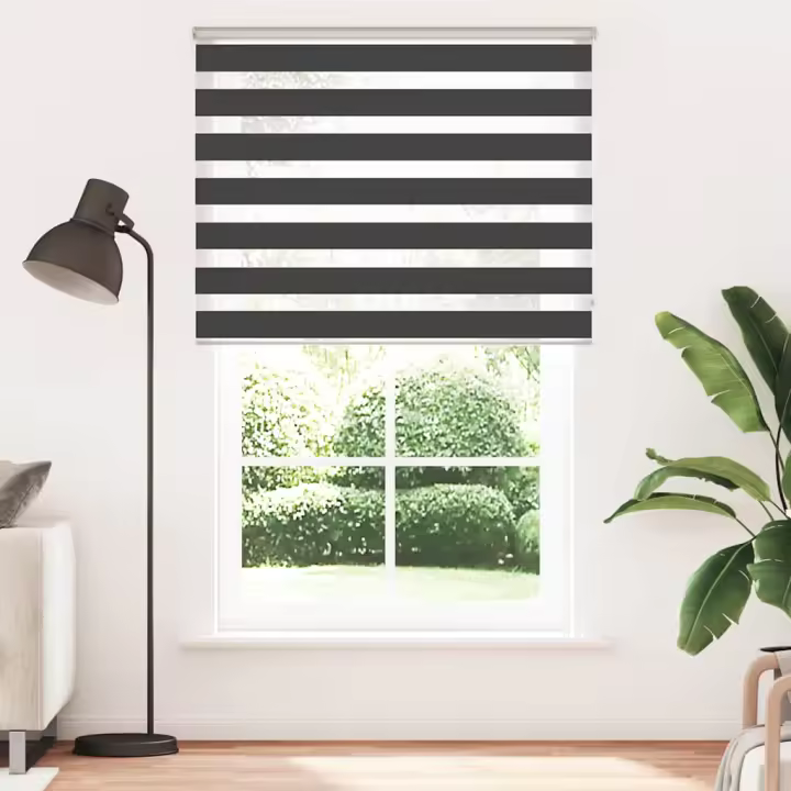 Estor cebra negro 150x230 cm tejido ancho 145,9 cm poliéster - 1