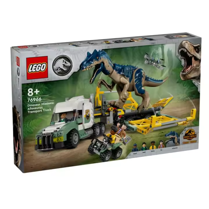 LEGO JURASSIC WORLD  MISIONES DINOSAURIO: CAMION DE TRANSPORTE DEL ALLOSAURUS - 1