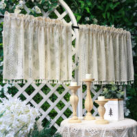 Cortinas Transparentes Vintage Con Borlas Para Cocina Cortina De Voile Bohemia Hueca Panel Corto Con Bolsillo Para Varilla - details 2
