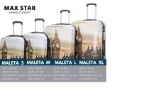 Max Star Juego Maletas de Viaje 4 Piezas MS-1192 Estampado Rigida Giratorias Maleta Cabina Pequeña 48cm - Maleta Cabina 55cm - Maleta Mediana 66cm - Maleta Grande 75cm (Autobus) - details 3