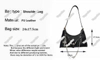 Bolso De Hombro Con Patrón De Cocodrilo Y2K Estilo Punk Oscuro Bolso De Cadena Para Verano Bolso Subcultural Sótano Para Mujer - details 0