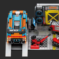 SEMBO 674pcs Kit De Bloques De Construcción Para Vehículos De Carreras Escena De Garage Juguetes Para Niños Niños Hombres Regalos Bloques De Ciudades Deportivas Para Jóvenes De 6 a 12 Años - details 2